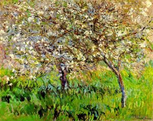 Claude Monet œuvres - Pommiers en fleurs à Giverny