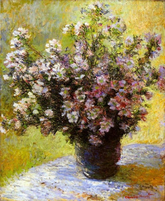 Claude Monet Peinture à l'huile - Bouquet de Mauves