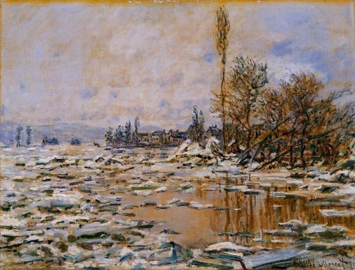 Claude Monet Peinture à l'huile - Dégradation du temps gris glaciaire
