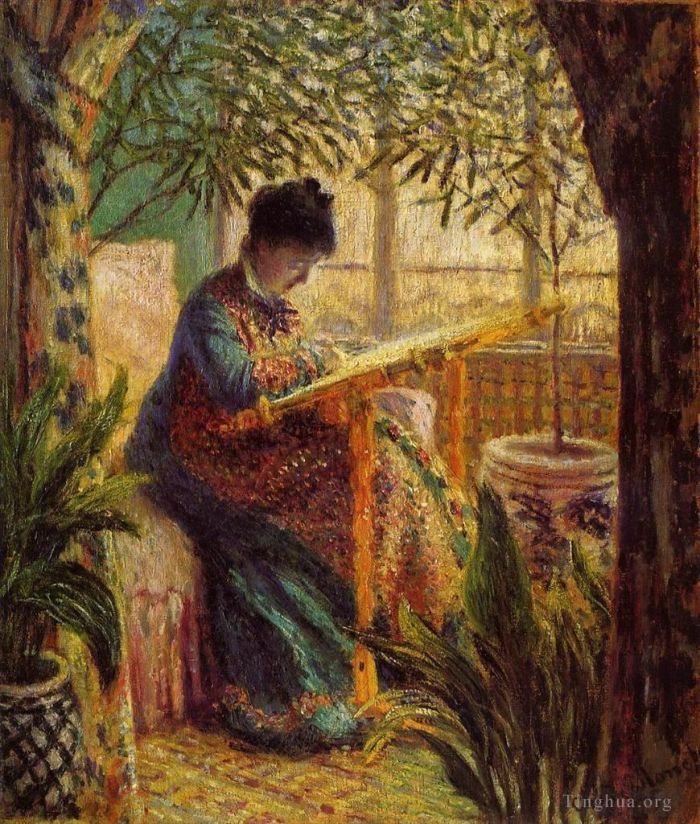 Claude Monet Peinture à l'huile - Camille Brodeuse