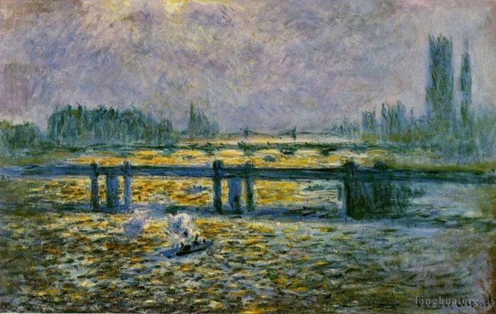 Claude Monet Peinture à l'huile - Réflexions sur le pont de Charing Cross sur la Tamise