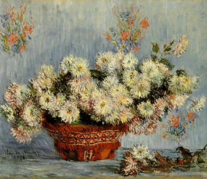 Claude Monet Peinture à l'huile - Chrysanthèmes IV