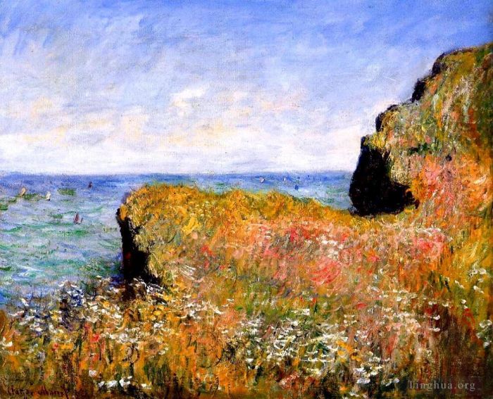 Claude Monet Peinture à l'huile - Bord de la Falaise à Pourville