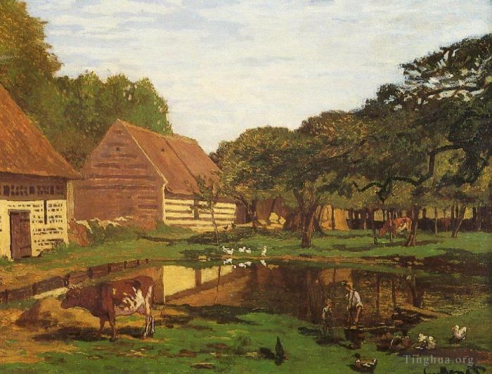 Claude Monet Peinture à l'huile - Cour de ferme en Normandie