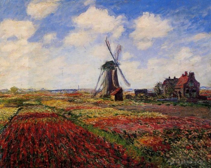 Claude Monet Peinture à l'huile - Champ de tulipes en Hollande