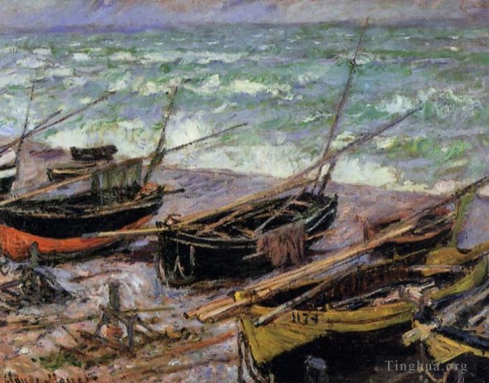 Claude Monet Peinture à l'huile - Bateaux de pêche