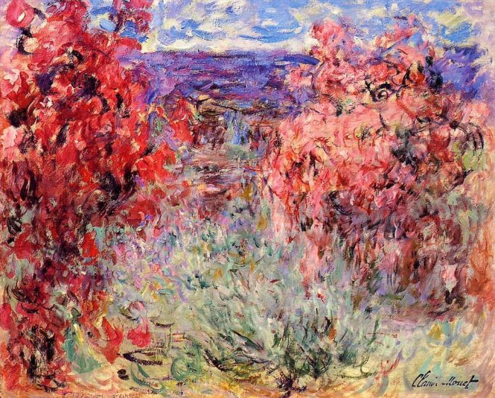 Claude Monet Peinture à l'huile - Arbres en fleurs près de la côtecirca