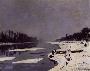 Claude Monet œuvres - Glace sur la Saine à Bougival