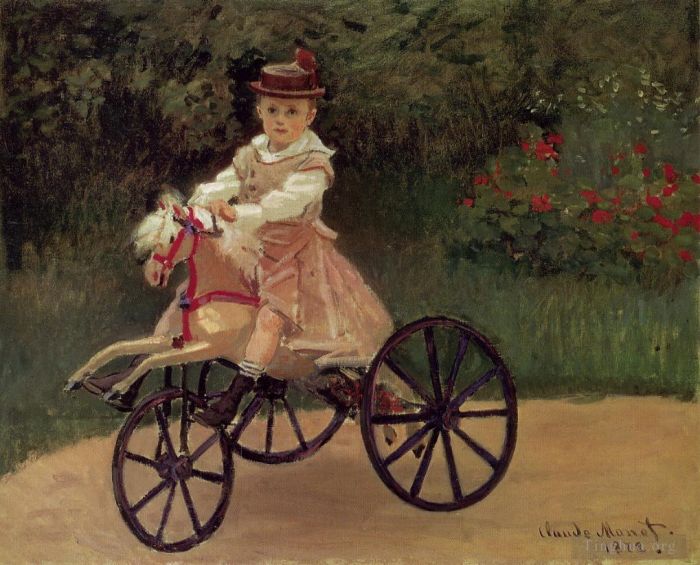 Claude Monet Peinture à l'huile - Jean Monet sur son tricycle à cheval