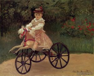 Claude Monet œuvres - Jean Monet sur son tricycle à cheval