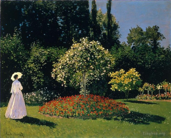 Claude Monet Peinture à l'huile - JeanneMarguerite Lecadre dans le jardin