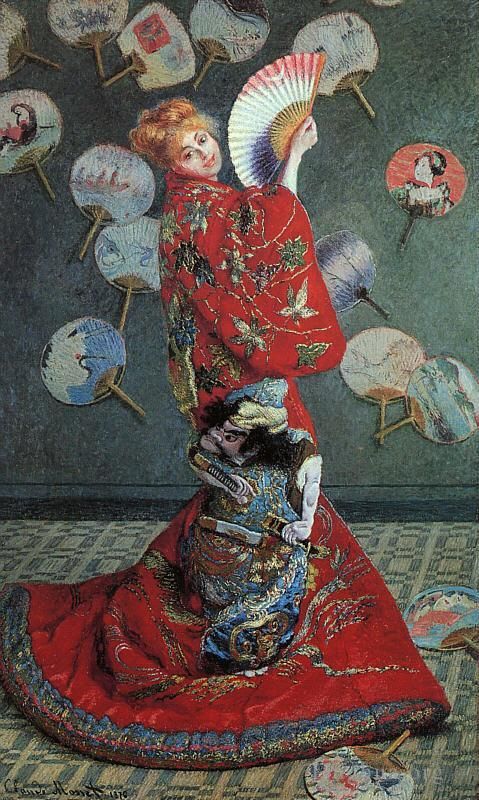 Claude Monet Peinture à l'huile - La Japonaise Camille Monet en costume japonais