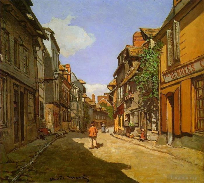 Claude Monet Peinture à l'huile - La rue de La Bavolle à Honfleur