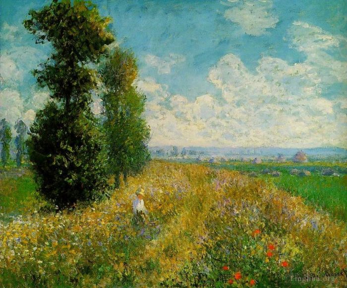 Claude Monet Peinture à l'huile - Prairie aux peupliers alias peupliers près d'Argenteuil