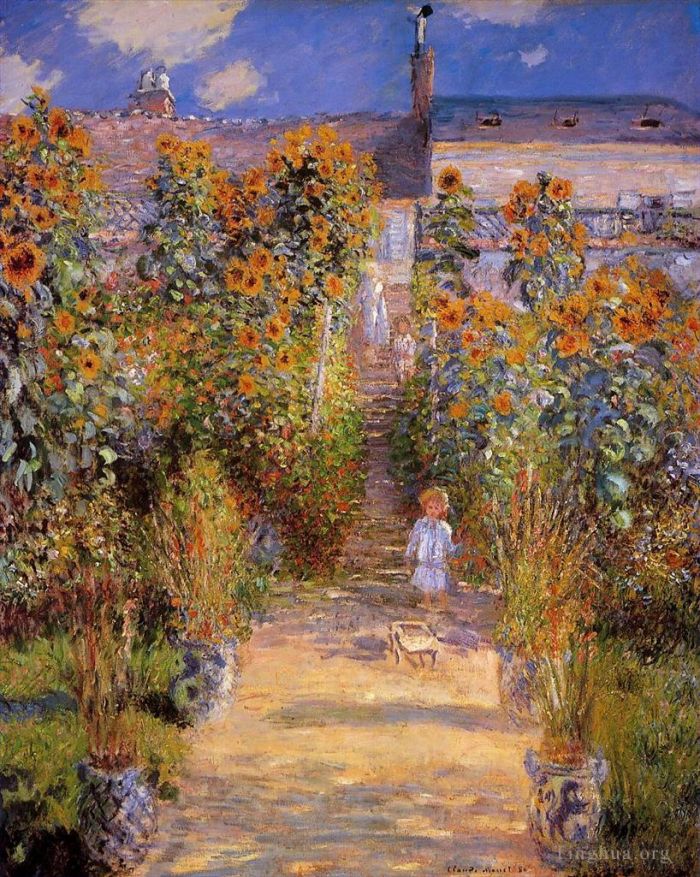 Claude Monet Peinture à l'huile - Le jardin de Monet à Vétheuil II