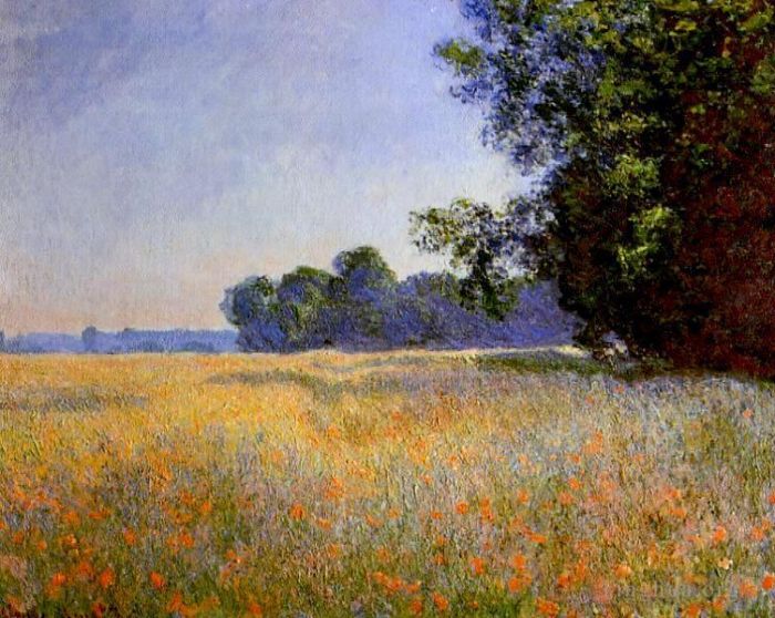 Claude Monet Peinture à l'huile - Champ d'avoine et de coquelicots