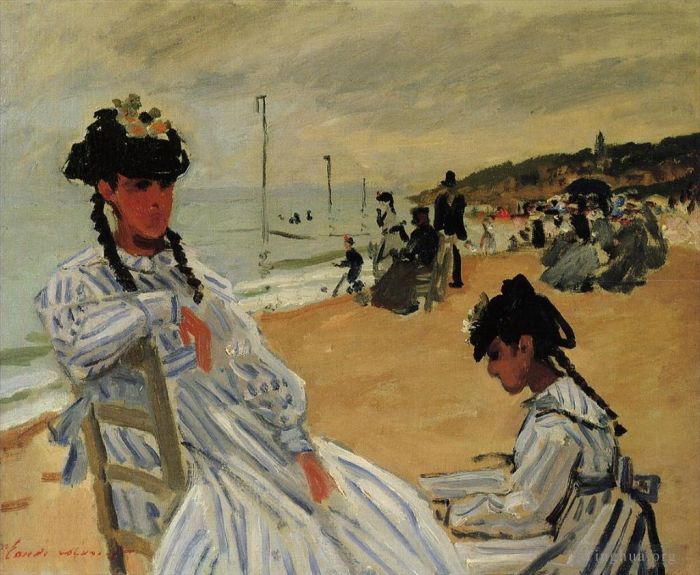 Claude Monet Peinture à l'huile - Sur la plage de Trouville