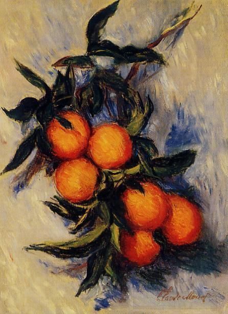 Claude Monet Peinture à l'huile - Branche d'Orange portant des fruits