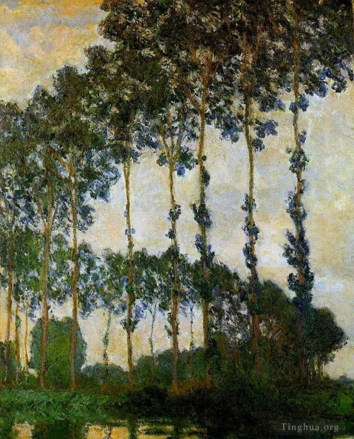 Claude Monet Peinture à l'huile - Peupliers près de Giverny Temps couvert