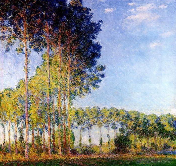 Claude Monet Peinture à l'huile - Les peupliers au bord de la rivière Epte vus du marais