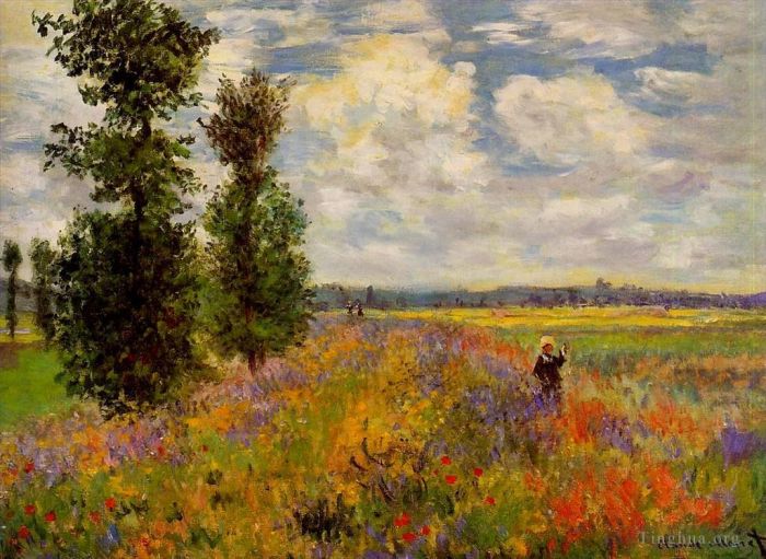 Claude Monet Peinture à l'huile - Champ de Coquelicots Argenteuil