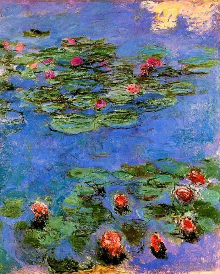 Claude Monet Peinture à l'huile - Nénuphars rouges