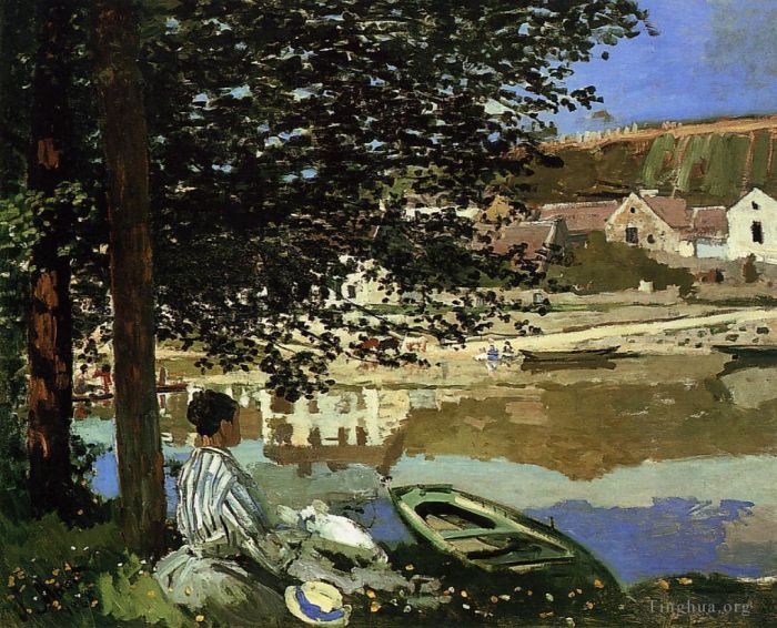Claude Monet Peinture à l'huile - Scène fluviale à Bennecourt