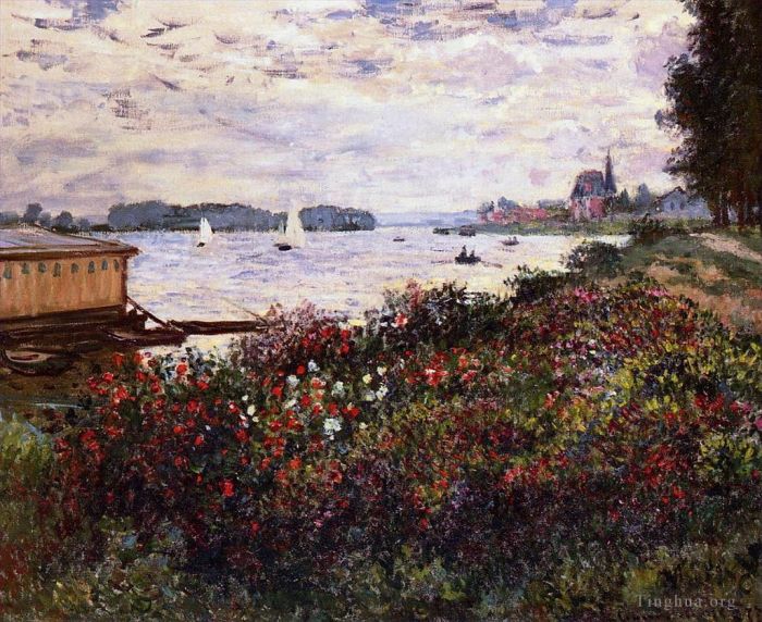 Claude Monet Peinture à l'huile - Bord de rivière à Argenteuil