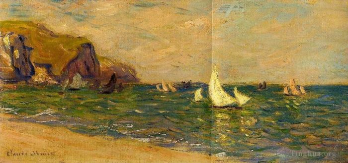 Claude Monet Peinture à l'huile - Voiliers en Mer Pourville