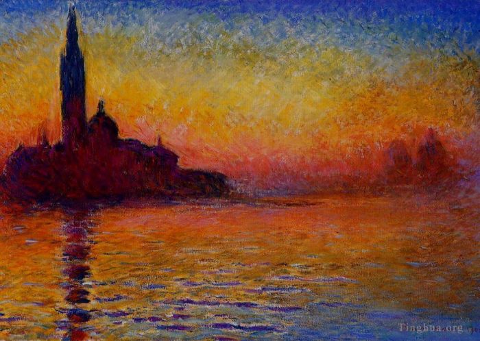 Claude Monet Peinture à l'huile - San Giorgio Maggiore au crépuscule