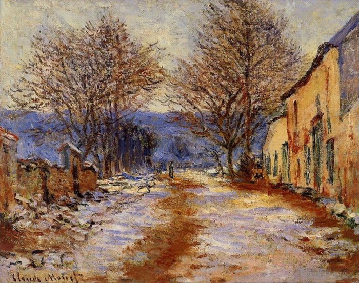 Claude Monet Peinture à l'huile - Effet neige à Falaise