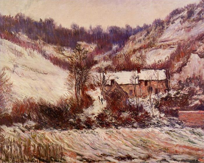 Claude Monet Peinture à l'huile - Effet neige à Limetz