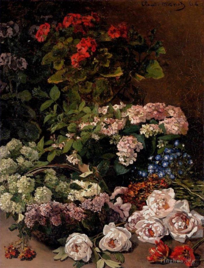 Claude Monet Peinture à l'huile - Fleurs de printemps