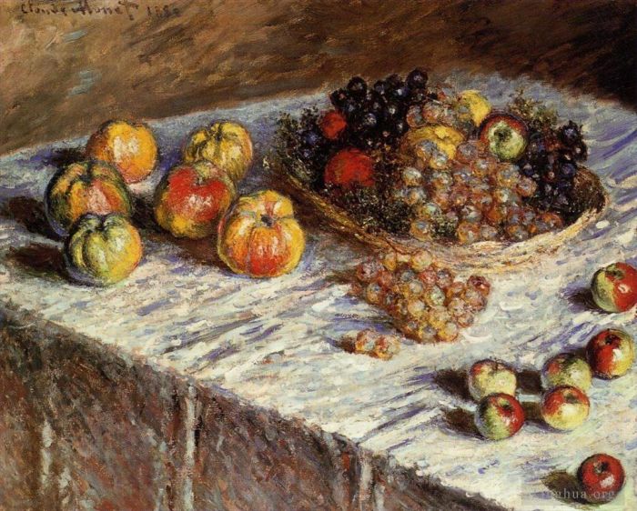 Claude Monet Peinture à l'huile - Nature mortePommes et raisins