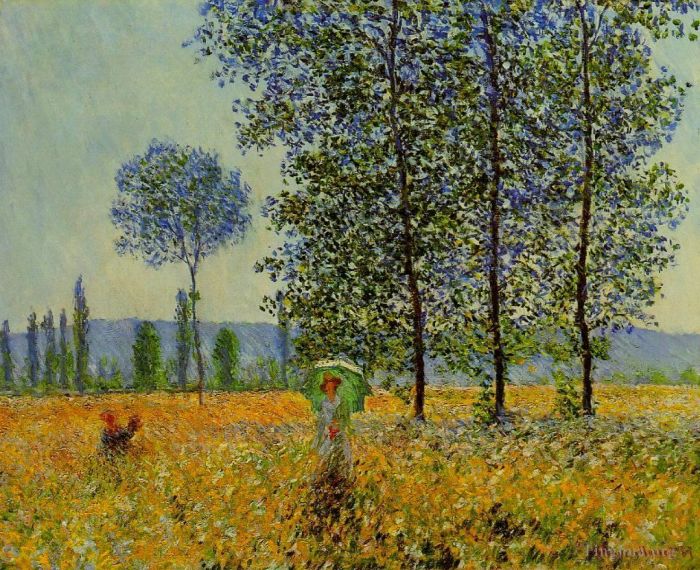 Claude Monet Peinture à l'huile - Effet du soleil sous les peupliers