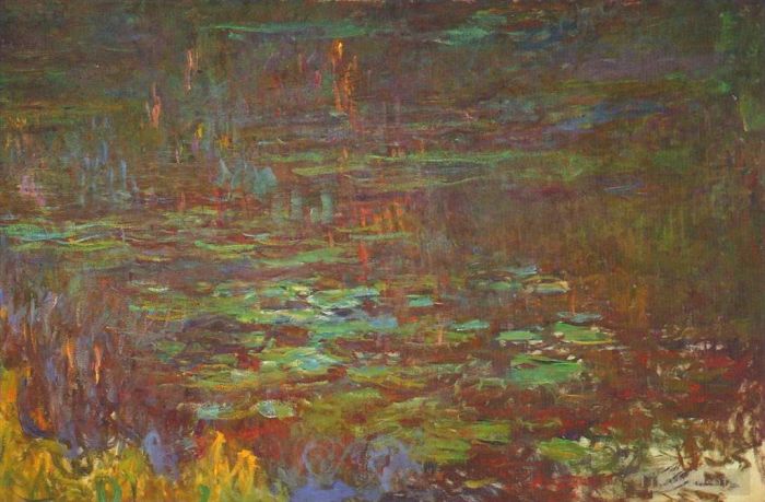 Claude Monet Peinture à l'huile - Coucher de soleil sur la moitié droite