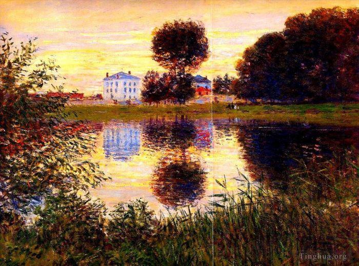 Claude Monet Peinture à l'huile - Détail de l'arbre en forme de boule d'Argenteuil