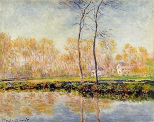 Claude Monet œuvres - Les rives de la rivière Epte à Giverny