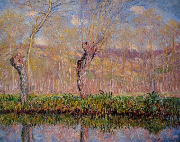 Claude Monet Peinture à l'huile - Les rives de la rivière Epte au printemps