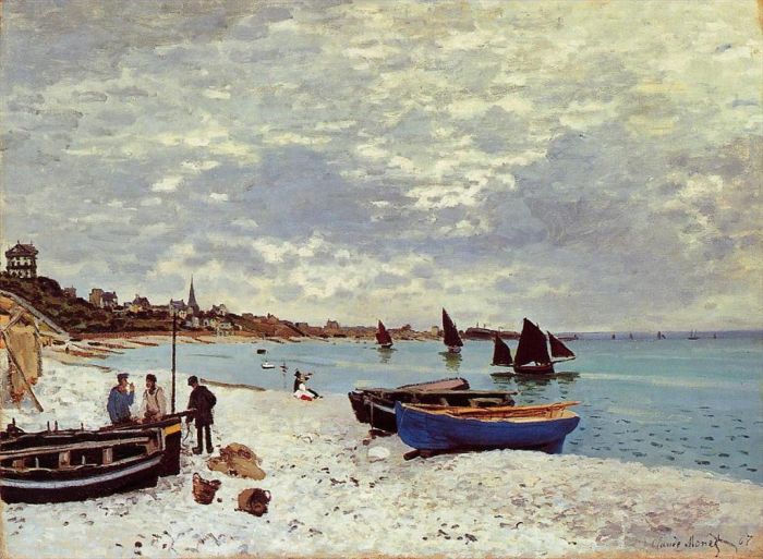 Claude Monet Peinture à l'huile - La plage de Sainte Adresse