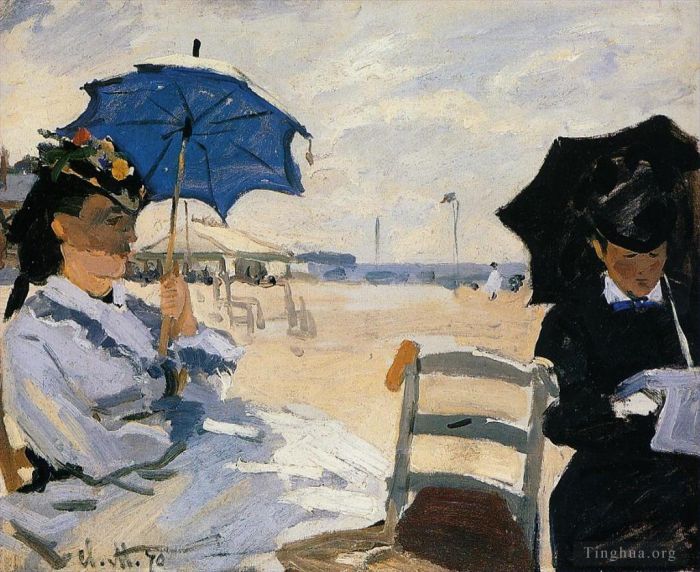 Claude Monet Peinture à l'huile - La plage de Trouville