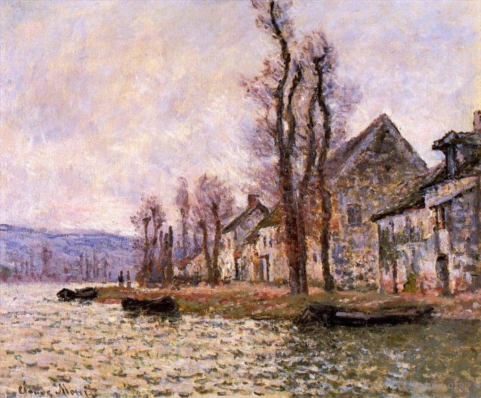 Claude Monet Peinture à l'huile - Le Coude de la Seine à Lavacourt Hiver
