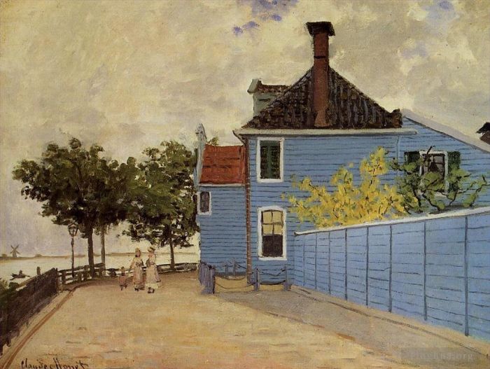 Claude Monet Peinture à l'huile - La Maison Bleue à Zaandam