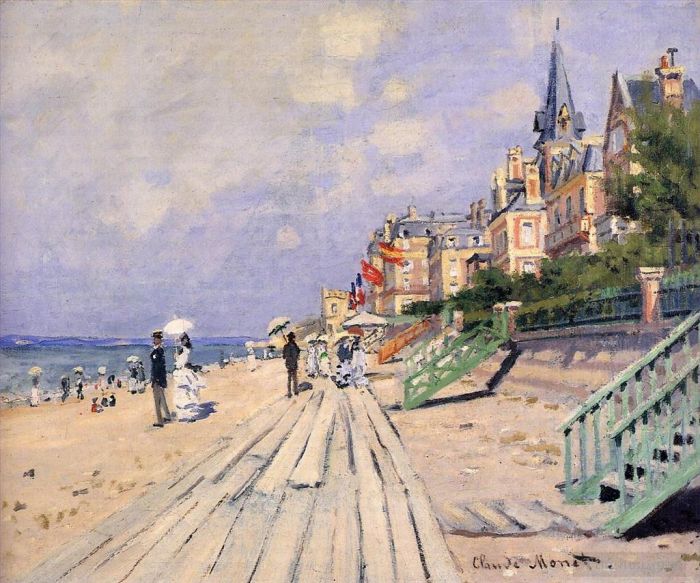 Claude Monet Peinture à l'huile - La promenade de Trouville