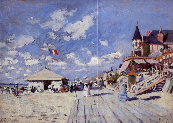 Claude Monet Peinture à l'huile - La Promenade sur la Plage de Trouville