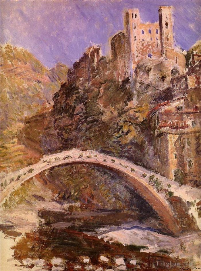 Claude Monet Peinture à l'huile - Le château de Dolceacqua