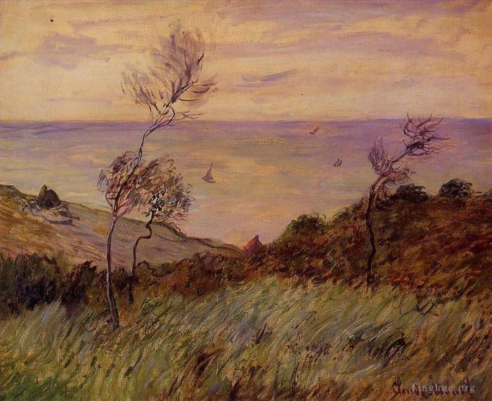 Claude Monet Peinture à l'huile - Les Falaises de Varengeville Coup de Vent