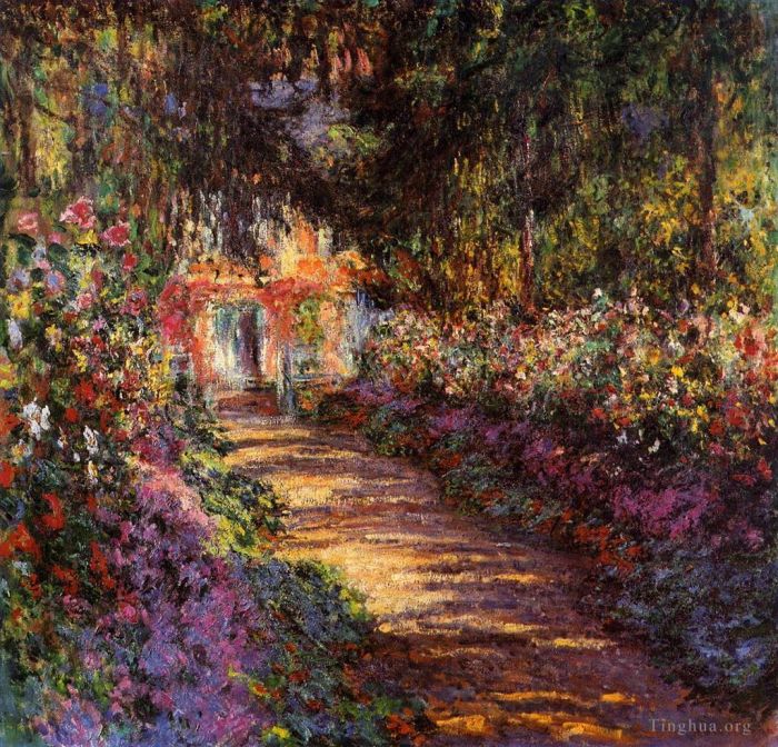Claude Monet Peinture à l'huile - Le jardin fleuri