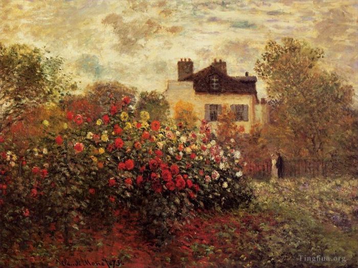 Claude Monet Peinture à l'huile - Le Jardin d'Argenteuil alias Les Dahlias