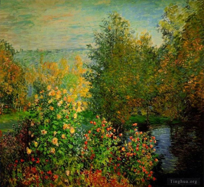 Claude Monet Peinture à l'huile - Le jardin Hoschedes à Montgeron